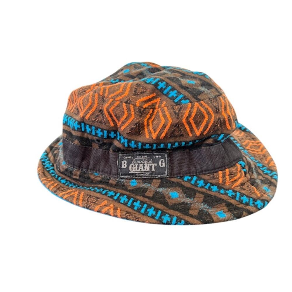 Fabiani Cotton Blend Reversible Ethnic Print Bucket Hat Outdoor Boho